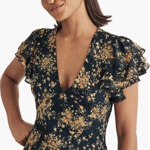 Floral Ruffle Sleeve Dress